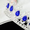 Fairyu Crowns and Tiaras Baorque Silver Rhinestone Vintage Bride Wedding Crowns Royal Birthday Crown Cake Topper Costume Headband Tiara for Women and Girls (Silve&Blue)