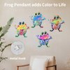 Metal Frog Wall Decor, 4Pcs Frog Iron Wall Art Sculptures Art Frogs Wall Hanging Sculpture Decoration. Outdoor Fence Art for Home Garden, Fence, Patio, Yard, Bedroom Outside Gifts for Adults