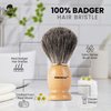 Perfecto 100% Original Pure Badger Shaving Brush, Engineered for The Best Fathers Day Gift. All Methods, Safety Razor, Double Edge Razor, Straight Razor, Shaving Razor, Gift for Dad Badger Brush.