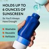 IMPRESA [2 Pack] Refillable Roll On Sunscreen Applicator for Kids & Adults Sponge Applicator Sunscreen Dispenser Kids Sunscreen Applicator Roller Sunscreen Roller Applicator with Lotion Extra Sponges