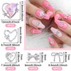 ANCIRS 28pcs 3D Nail Art Charms, Star Bowknot Heart Shaped Shiny Rhinestone Pearl Nail Jewelry Charms for Women Girls, Nail Gems for Acrylic Nails, Nail Art Decoration, Crafting Design