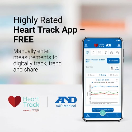 A&D Medical Blood Pressure Monitor for Home Use, UA787EJ Preformed Upper Arm Cuff (9.0-17" / 22-43cm), Easy to Use, One Touch Operation, Avg Memory, 3 Custom Reminders, Carrying Case, AC Adapter