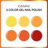 CANNI 6Pcs 9ml Yellow Gel Nail Polish Set- Orangr Red Yellow Gel Polish Kit DIY at Home Salon Christmas New Year's Gifts for Girls