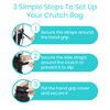 Vive Crutch Accessories Bag and Hand Grip Cushions, Water-Resistant Premium Pouch for Crutches, with Drink Holder Phone Holder, 3 Pockets, Lightweight