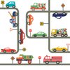 Cool Cars, Trucks, Road Straight & Curved Wall Decals Reusable Eco-Friendly Matte Wall Stickers
