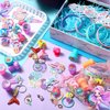 Capoda 158 Pieces Mermaid Party Favors Set for Girls Mermaid Birthday Supplies Necklaces Pendants Keychains Stampers Wristband Hair Rings Hairpins Stickers Colorful Rings Organza Gifts Bags