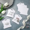 Junkin 100 Pcs Hair Clip Display Cards Headband Display Cards Hair Bow Holder Cards Rectangle White Cardboard Hair Barrettes Jewelry Display Holder for Hair Accessories Display and Organizing