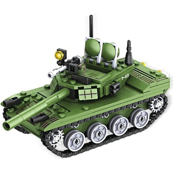 ENHANA Armed Tanks Building Block,Building Construction Brick Kits WW2 Military 85 Tank Model with 2 Soldier Figures,Toys Gifts for Kid and Adult(342 PCS)