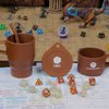 DND Coffee & Sugar Themed Dice Set (14 PCS) with +3 Stamina Potion Silicone Mug for Storage, 7 Acrylic Resin Polyhedral Gaming Dice for Dungeons and Dragons, Pathfinder and Tabletop RPG