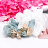 Faerie 2Pcs Silky shiny organza hair band, elastic hair band Crystal rhinestone Hair tie Silk ponytail hair tie bow rhinestone hair tie cat's eye head tie