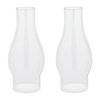 Ciata Oil Lamp, Glass, Victorian Hurricane Chimney Lamp Globe Replacement, 8-1/2 Inch Handblown Clear Glass Chimney Lamp Shade with 3 Inch Fitter and 4 Inch Bulge - 2 Pack