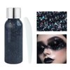 MAEPEOR Chunky Face Body Glitter Gel 19 Colors Mermaid Sequins Holographic Body Glitter Gel Long-Lasting Festival Makeup Glitter Paint for Face Body Hair Nails (30g, 010 Black)
