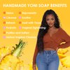 Yoni Oil & Yoni Soap Bar for Women - 2 FL OZ Pineapple Coconut Fresh Feminine Care Oil & 5.29 oz Handcraft Feminine Wash Yoni Bar, Remove Odor, Hydration, Restores pH Balance.Pure Natural (Pineapple)
