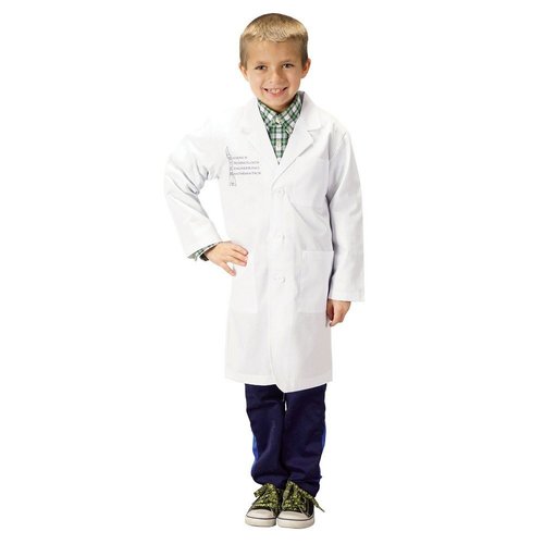 Aeromax Jr. STEM Lab Coat, White, 3/4 Length, size 6/8