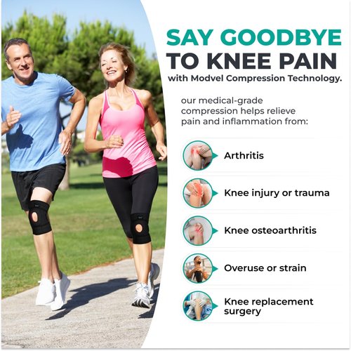 MODVEL ELITE Knee Brace With Side Stabilizers & Patella Gel Pads for Maximum Knee Pain Support and Fast Recovery for Men and Women, Medical Knee Pad for Running, Workout, Arthritis, Joint Recovery.