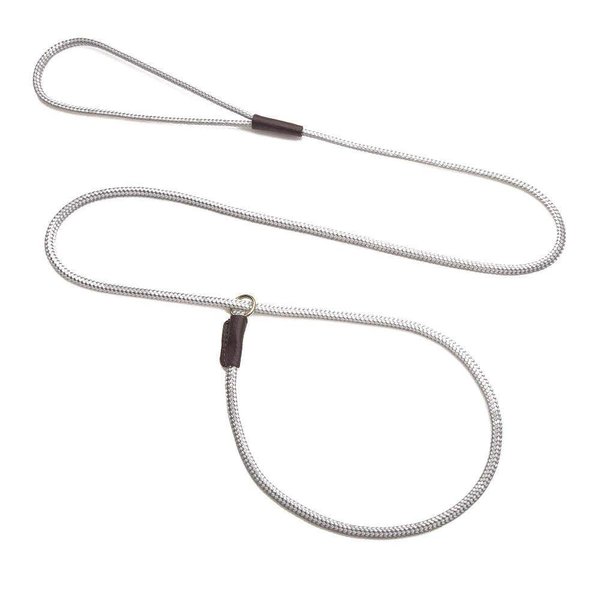 Mendota Pet Dog Show Slip Leash - Made in The USA - Silver, 1/8 in x 54 in - for Small Breeds