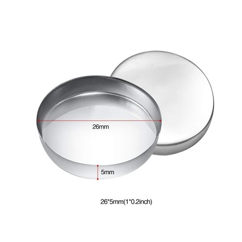 Allwon 56 Pack Empty Round Metal Pans Size 26mm for Eyeshadow Palette Magnetic Makeup Palette (Height:5mm)