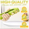2 in 1 Garlic Slicer and Mincer - Multipurpose Garlic Press and Slicer, Stainless Steel and Durable Plastic, 7.6 x 1.7 x 2.5" Convenient Size, Easy to Use and Clean, Good for Home & Commercial Use