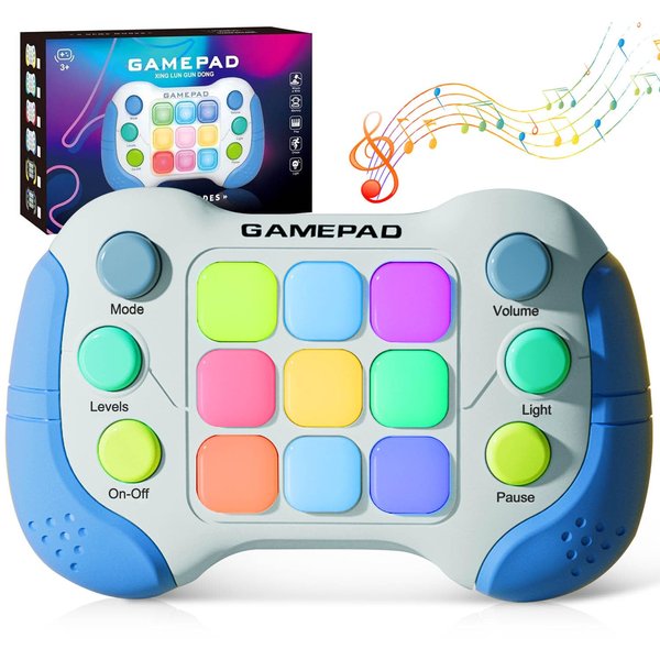 YouJabz Portable Game Console, Upgraded Quick Press Game, Light up Fidget Toy for Boys Girls Toddler, Fast Push Game Controller, Mini AutismToys Gaming Gift for Children Student, Back to School