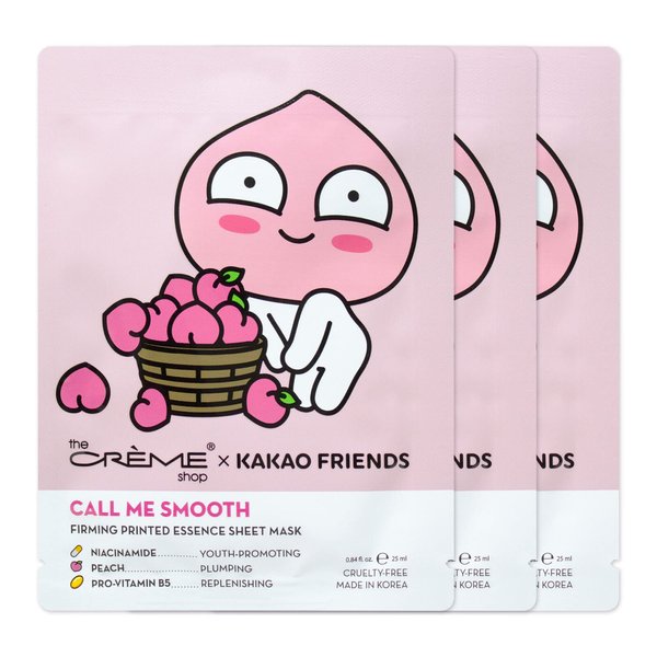 The Crème Shop APEACH CALL ME SMOOTH Printed Essence Sheet Mask (3 Pack)