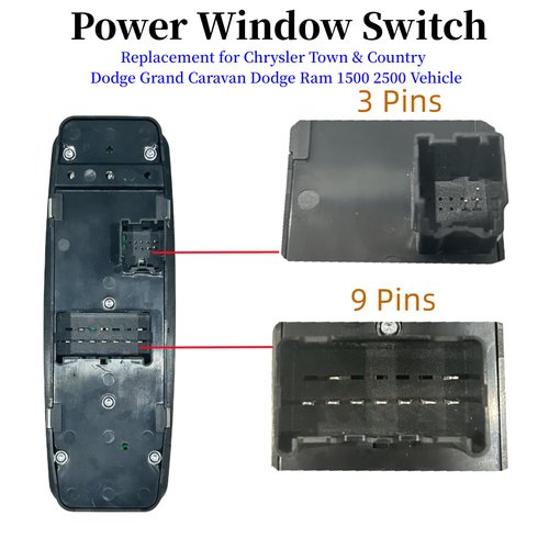Driver Side Master Power Window Switch Compatible with Chrysler Town & Country Dodge Grand Caravan 2012 2013 2014 2015 Dodge Ram 1500 2500 2013-2015 Replaces 68110867AB