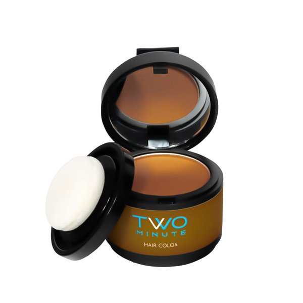 Two Minute Hair Color (Cafe con Leche) Light Brown, Powder, Instant Cover of Grey Hair, Root Concealer, Touch Up Roots Grey Hair, Sweatproof and Windproof, Light Brown