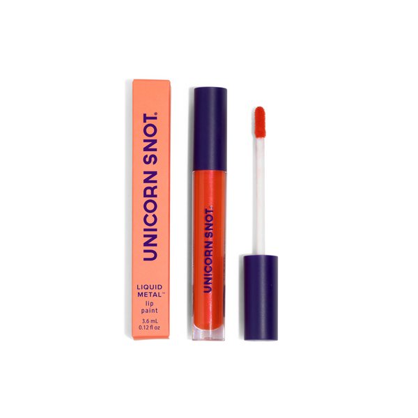 Unicorn Snot Liquid Metal Lip Paint - Metallic Lip Gloss - Non-drying, Long-lasting Liquid Lipstick, Intense Pigment Lip Color with Metallic Shimmer - Vegan, Cruelty-Free Lip Makeup, Bright Red (Lava)