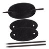 Luxshiny Hair Sticks 3pcs Leather Hair Barrette with Stick Ponytail Holder Pin Hair Tie Slide Oval Shape Hair Pins Hair Stick Clip Hair Accessories for Women Girls Hair Holder