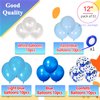 Royal Blue Latex Balloons 12 Inch Blue Confetti balloon pearl White balloons Royal Light Blue Party Balloons Kit for Birthday Party Decoration Supplies.50pcs…