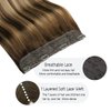 VINBAO Human Hair Extensions Wire Hair Ombre Chocolate Brown to Blonde 70g 16 Inch Hairpiece Straight Human Hair Extensions Invisible Fish Line Hair Extensions for Women (#4274 16in)