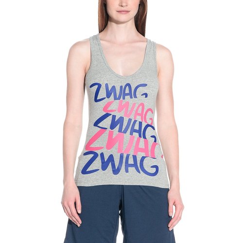 Zumba Zwag Racerback Tank Top (X-Small, Thunderin Gray)