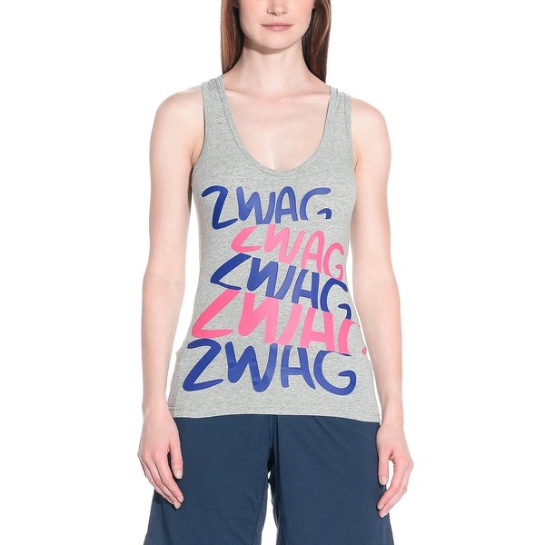 Zumba Zwag Racerback Tank Top (X-Small, Thunderin Gray)