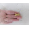 Two small tiny sparkle gold bow crystal hair pin clip barrettes fine hair