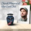 Black Eagle Urn Mini - Small Urn for Human Ashes Keepsake with Box & Bag – Military Urn with Eagle & American Flag – Honor Your Loved One with Small Cremation Urn - Small Urn for Army Veterans