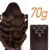 MIFIL Human Hair Clip ins Dark Brown Human Hair Extensions 14 Inch 70g Hair Extensions Human Hair for Women Remy Human Hair Extensions(14inch,7pcs, 70g)