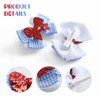 2PC Blue White Gingham Hair Bow Clips 3.5 Inch Checker Pigtail Bows Wizard Halloween Costume Accessories for Dorothy