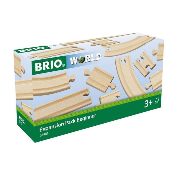 BRIO World 33401 Beginner's Expansion Pack | 11-Piece Kids Wooden Train Track Set | Enhances Motor Skills | Compatible with All Train Sets | Certified Sustainable Wood | Perfect for Ages 3+