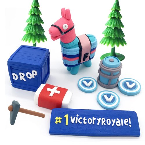 11Pcs Video Game Cake Toppers Battle Royale Llama Boys Cake Decoration For Birthday Party Game Birthday Handmade DIY Cake Decor