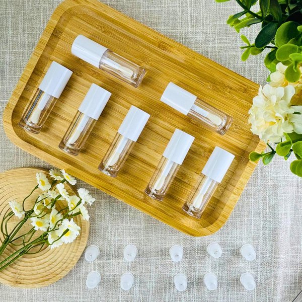 MOCIKE 10PCS Empty Lip Gloss Tubes,6ml Pink Lip Gloss Containers Empty With Thick Wand, For DIY Lip Gloss Making (White)