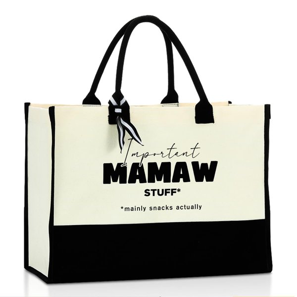 Mamaw Gifts Grandma Gifts Best Grandma Gifts Grandmother Gifts Mamaw Canvas Tote Bag Beach Bag Reusable Grocery Shopping Bags Mothers Day Birthday Thank You Gifts for Nana Mimi Granny Grammy Abuela