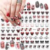 Cute Nail Art Stickers Nail Decals Valentine Cartoon Heart Nail Design Stickers for Women Girls Valentine Nail Stickers Decoration Accessories DIY Manicure