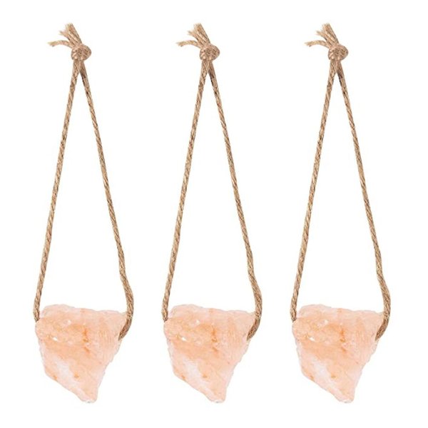 VILLCASE Lick Salt Block on Rope Set, 3 Pack Himalayan Small Pets Mineral Salt Chew Toys with Hanging Rope Small Pet Chew Treat Supplies Teething Toys