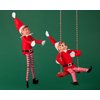Toyland® Elves Behavin Badly - Set of 2-12 Inch Girl Elf & Boy Elf Soft Toys with Long Legs, Soft Body & Vinyl Head - Christmas Novelty Toys