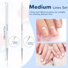 Qianyu 5 Pcs Nail Art Brushes Sets Gel Polish Fine Liner Brushes Nail Design Pens 6/9/12/18/23mm Acrylic Handle Detail Drawing Tool for Home Salon Manicure DIY Women Nail Art Tech Supplies