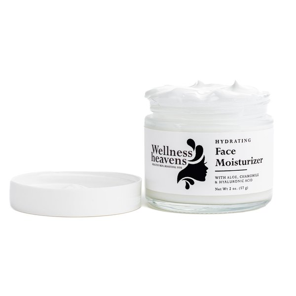 Wellness Heavens Face Moisturizer with Hyaluronic Acid & Vitamin E, Neck & Face Moisturizer for Dry Skin, Day & Night Wrinkle Repair Anti Aging Face Cream for Women with Vitamin C & B5, 57g/2 Oz.