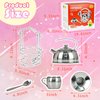 Timy Kids Tea Party Set 14pcs for Girls, BPA Free Stainless Steel Tea Set Pretend Kitchen Toys