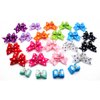 YOY 24 pcs/12 Pairs Adorable Grosgrain Ribbon Pet Dog Hair Bows with Elastic Rubber Bands - Doggy Kitty Topknot Grooming Accessories Set for Long Hair Puppy Cat