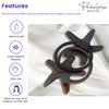Parcelona French Sleek Star Brown Shell N Black Set of 2 Cellulose Hair Bands Non Slip Ponytail Holder Hair Ties Girls and Women Hair Accessories