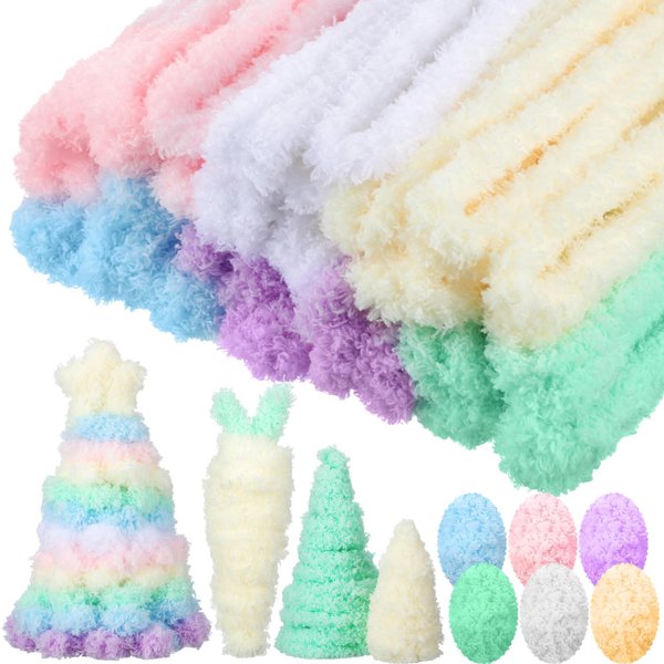 Sonwyoung 24 Pcs 39.37 Inches Jumbo Pipe Cleaners Bulk Coral Fleece Fur Thick Pipe Cleaners Chenille Stems Craft Supplies Valentine's Day Easter Gifts DIY Projects(Macaron Color)