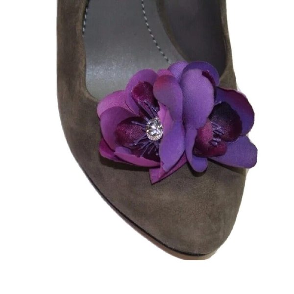 Purple Clip for Shoes (2 piece), Flower Shoe Clips, Prom Shoe Accessories